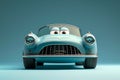 a cartoon car front view with mouth and eyes by animation details
