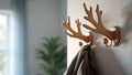 Whimsical antler shaped wall hooks adding a touch of rustic charm and functionality to home d?cor Royalty Free Stock Photo