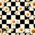 Daisy Chessboard Pattern Royalty Free Stock Photo