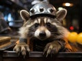 Raccoon crafts with helmet and soap bar