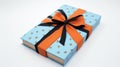 Whimsical Avian-themed Book With Blue And Orange Gift Wrapping Bow