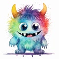 Whimsical Baby Monster Art Colorful Magic