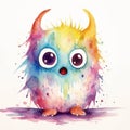 Whimsical Baby Monster Art Colorful Magic