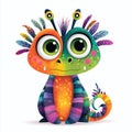 Whimsical BacktoSchool Monster Clipart A CurlyTailed Fiend for Educational Fun Royalty Free Stock Photo