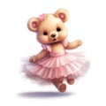 Whimsical ballerina bear illustration Royalty Free Stock Photo