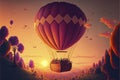 A Whimsical Balloon Ride Scene