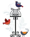 Whimsical birds with music stand Royalty Free Stock Photo
