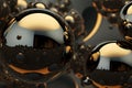 Whimsical black and gold abstract soft color matt 3D balls