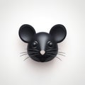 Whimsical Black Rat Face: Modernist 3d Toyism Design