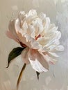 Whimsical Blooms: A Charming Oil Painting of Peonies and Tulips