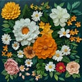 Whimsical Blooms: A Colorful Blend of Paper, Plasticine, and Ima
