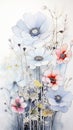 Whimsical Blooms: A Delicate Fusion of Anemones, Poppies, and Da