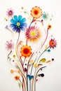 Whimsical Blooms: A Vibrant Display of Quilled Paper and Blown G