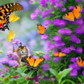 A whimsical butterfly with the body of a cat, fluttering among blooming flowers in a magical garden3, Generative AI