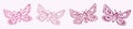 Whimsical butterfly vector icon set. Naive bug border.