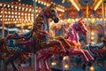 Whimsical Carousel Delight with Twinkling Lights