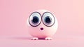 Whimsical Cartoon Character with Big Eyes on a Pastel Background Royalty Free Stock Photo
