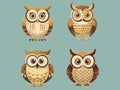 Whimsical Cartoon Owl Illustration Royalty Free Stock Photo