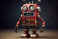 Whimsical Cartoon tin robot. Generate Ai