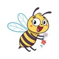 Whimsical Character Design of Buzzy the Busy Bee Royalty Free Stock Photo