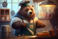 The Whimsical Chef A Colorful Bear in a Creative Kitchen