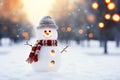 Whimsical Christmas background featuring a charming snowman