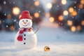 Whimsical Christmas background featuring a charming snowman