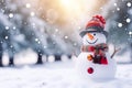 Whimsical Christmas background featuring a charming snowman