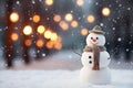 Whimsical Christmas background featuring a charming snowman