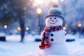 Whimsical Christmas background featuring a charming snowman