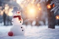 Whimsical Christmas background featuring a charming snowman