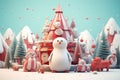 Whimsical Christmas scenes with animals engaging