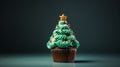 Whimsical Christmas Tree Cupcake: Minimalist Delight for Festive Celebrations.