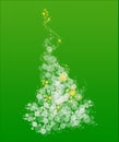 Whimsical Christmas Tree on Green