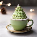 Whimsical Christmas Tree Hot Cocoa With Green Frosting