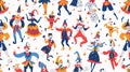 Whimsical Circus Characters Seamless Pattern for Festive Designs Royalty Free Stock Photo