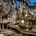 A whimsical clockwork city, where gears and cogs power every aspect of life4, Generative AI
