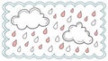Whimsical Clouds and Raindrops Pattern Background, vector design Generative AI Royalty Free Stock Photo