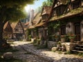 Whimsical Cobblestone Village: A Timeless Retreat Nestled Amidst Verdant Trees and Rustic Charm