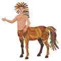 Centaur Illustration with Colorful Collage Design on White Background Royalty Free Stock Photo