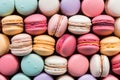 Whimsical Colorful macarons background. Generate Ai