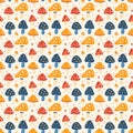 Whimsical Colorful Mushroom Pattern Design
