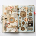 Whimsical and Colorful Scrapbook Overflowing with Treasured Memories Royalty Free Stock Photo