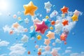Whimsical and colorful starshaped balloons