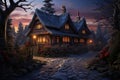 Whimsical Cottage in Christmas Wonderland.