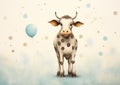 Whimsical Cow: A Playful Portrait of Nature\'s Contrasts and Colo