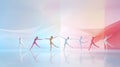 whimsical 3D illustration of ballet dancers in various poses, showcasing grace and elegance Royalty Free Stock Photo