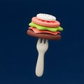 Stylized Burger on a Fork Royalty Free Stock Photo