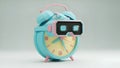 VR Alarm Clock Time in Virtual Reality, 3D Render Royalty Free Stock Photo
