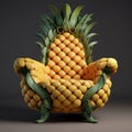 Whimsical 3d Rendering Of Pineapple Chair With Realistic Details